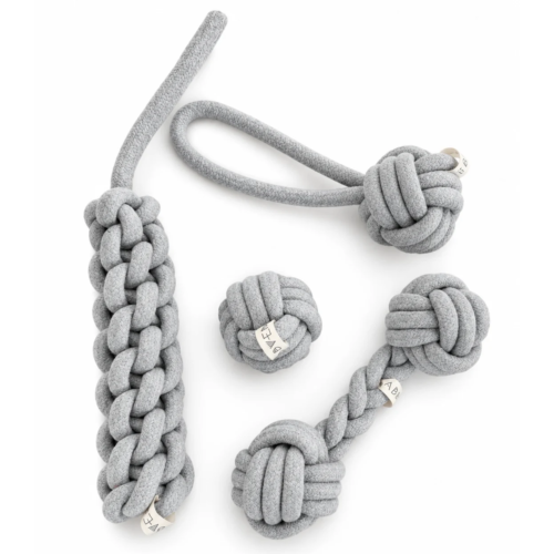 KNOTI Cotton Rope Dog Toy Set- Grey